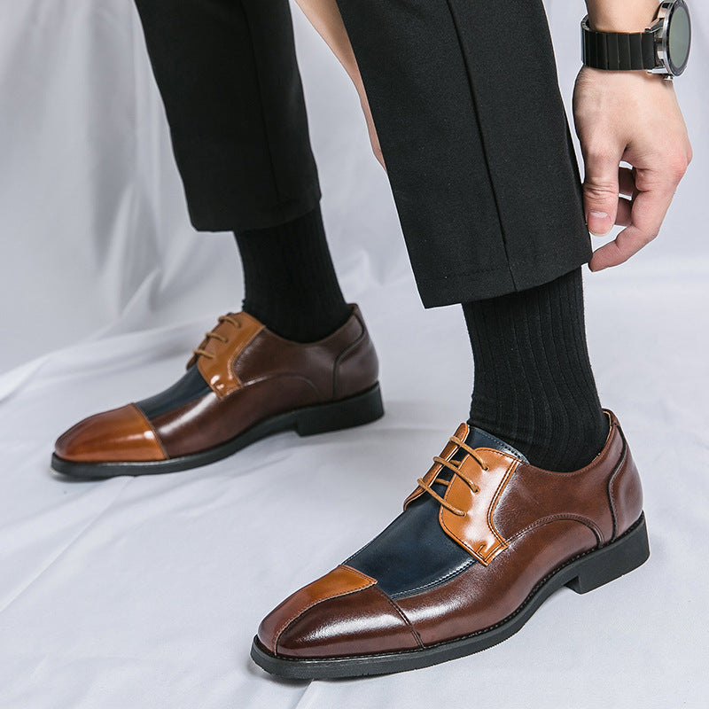 Herren Schnürschuhe Elegantes Leder Zweifarbig - Norvielle