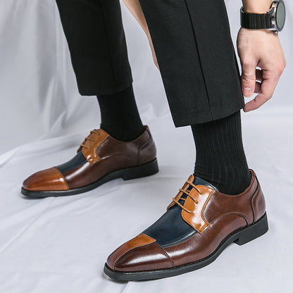 Herren Schnürschuhe Elegantes Leder Zweifarbig - Norvielle