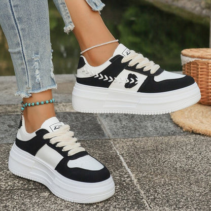 Damen Plateau Sneaker Hoch Weiche Sohle