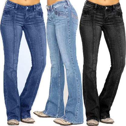 Damen Jeans Bootcut Stretch Elegant