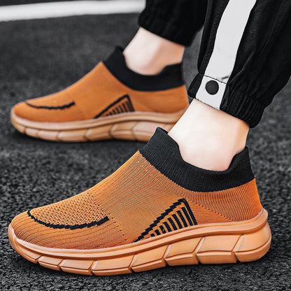 Damen Slip On Sneaker Bequem atmungsaktives Material Weite Passform