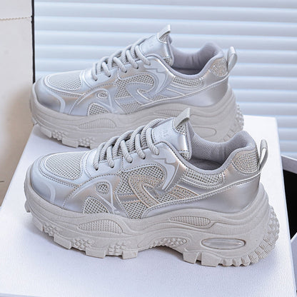 Damen Sneaker Metallic Schuhe Sportlich