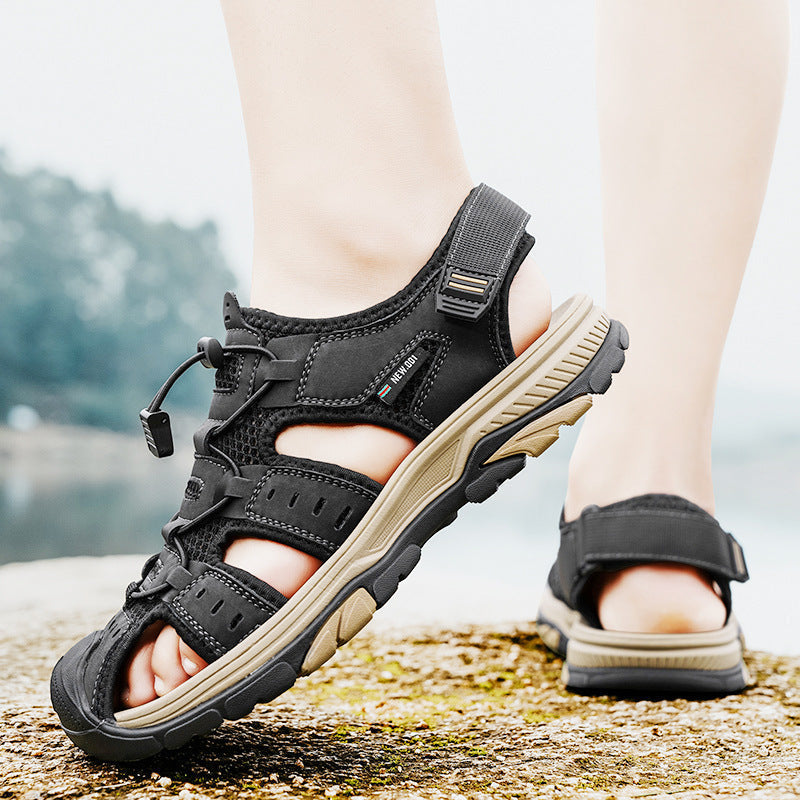 Damen Sport Sandalen Atmungsaktives Leder Rutschfest