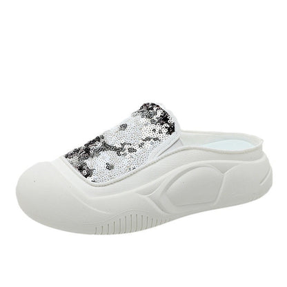Damen Clogs Schimmer Pailletten Modisch