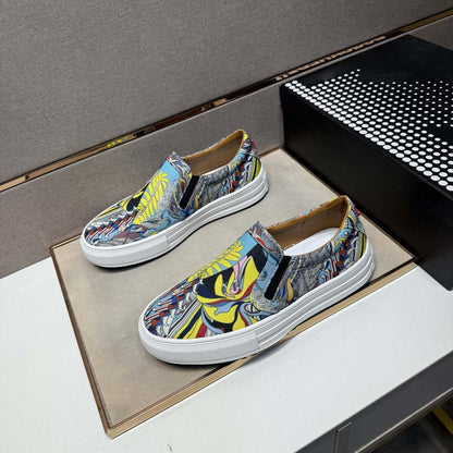 Damen Sneaker Slip-On Bunt Grafik-Design