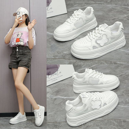 Damen Sneaker Blumenapplikation Weiches Leder