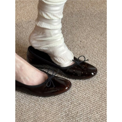 Damen Ballerinas Glänzend Lack Bequem - Norvielle