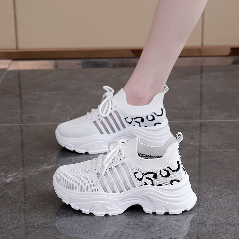 Damen Sneaker Leopardenmuster Komfortabel Sportlich