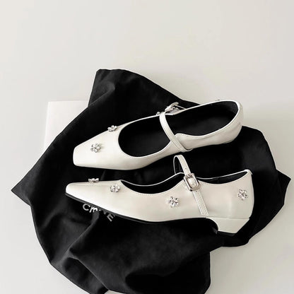 Damen Ballerinas Elegant Blumenapplikationen - Norvielle