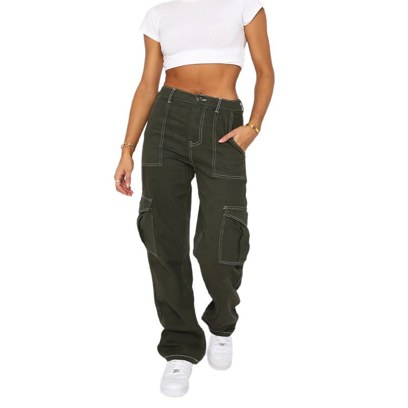Damen Cargo-Hose Weite Bein Bequem