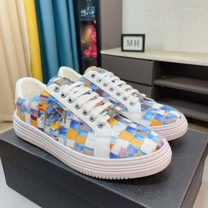 Damen Sneaker Leder Krokodilmuster Schwarz - Norvielle