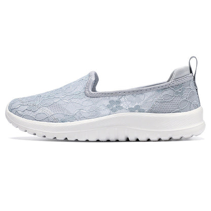 Damen Sneaker Slip-On Weich Spitze Dämpfung