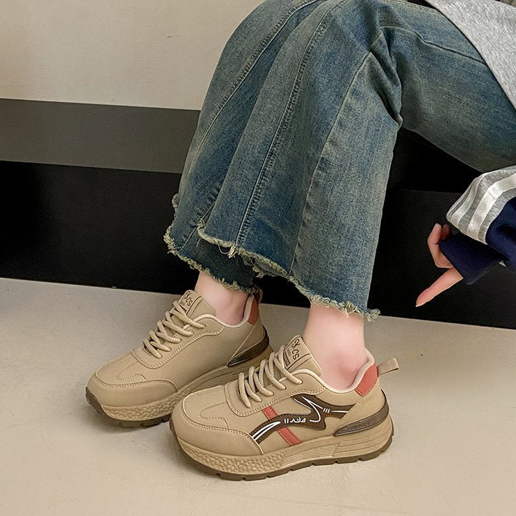 Damen Laufschuhe Dicksohlige Sneaker Mit Fußbett Technologie