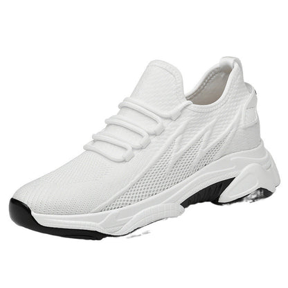 Damen Sneaker Elastisch Schnüren Bequem Sportlich Weiss