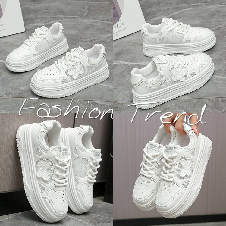 Damen Sneaker Blumenapplikation Weiches Leder
