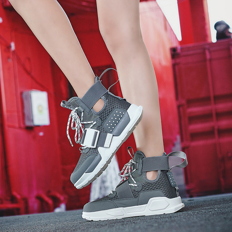 Damen High- Sneaker Sportlich Riemensystem