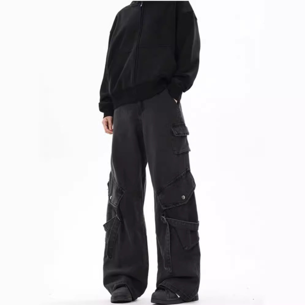Damen Cargo-Hose Bequem Mit Seitentaschen Weite Passform