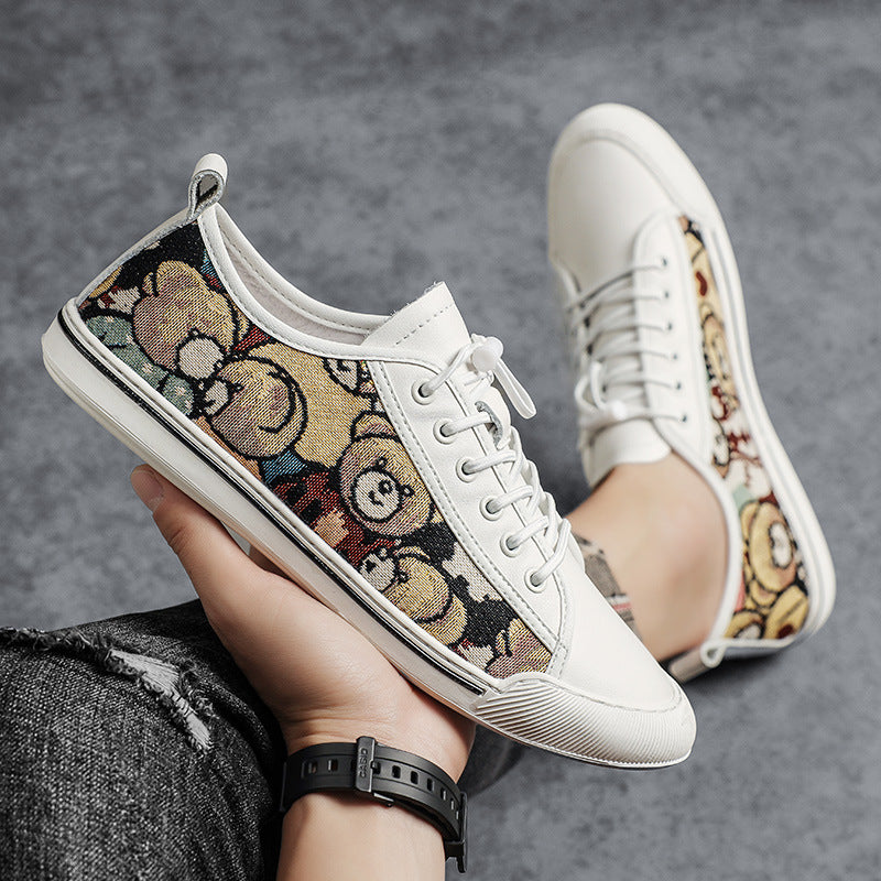 Damen Sneaker Bärenmotiv Rutschfest