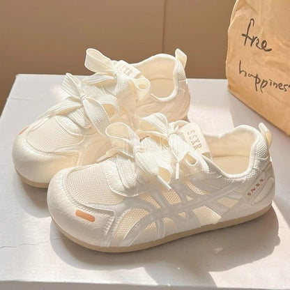 Damen Sneaker Atmungsaktives Mesh Schleifenoptik