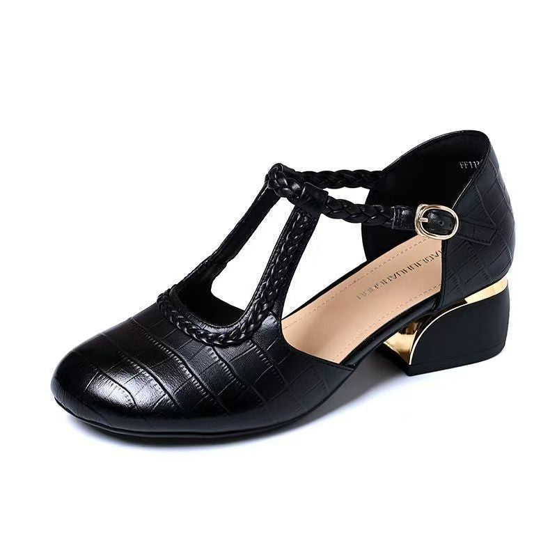 Damen High Heels Pumps mit geflochtenem Detail und hohem Absatz