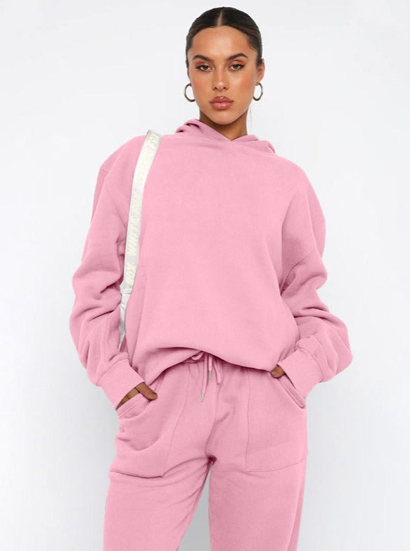 Damen Hoodie Oversized Jogger Set Komfort - Norvielle