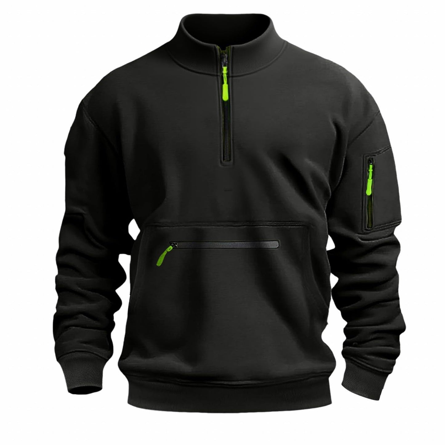 Herren Sweatshirt Reißverschluss Modern Funktionsfleece