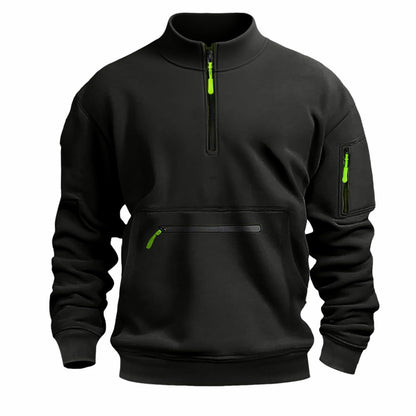 Herren Sweatshirt Reißverschluss Modern Funktionsfleece