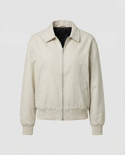 Damen Blousonjacke Leicht Baumwolle Elastikbund Modern