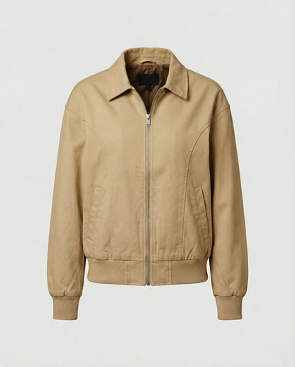 Damen Blousonjacke Leicht Baumwolle Elastikbund Modern
