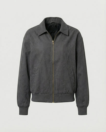Damen Blousonjacke Leicht Baumwolle Elastikbund Modern