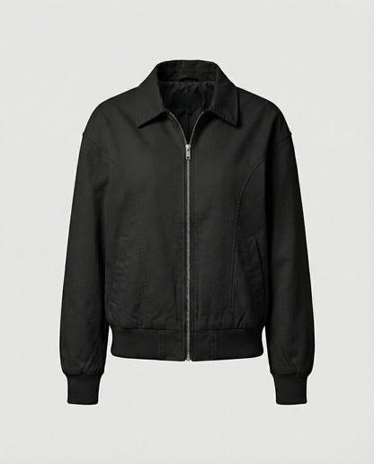 Damen Blousonjacke Leicht Baumwolle Elastikbund Modern