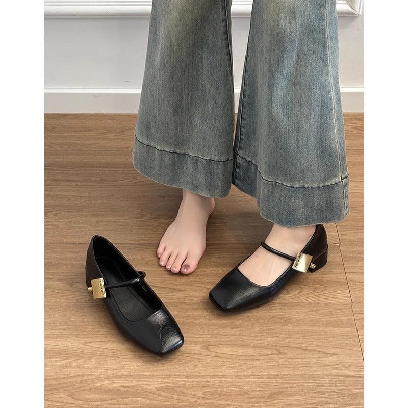 Damen Ballerinas Spitze Elegantes Leder