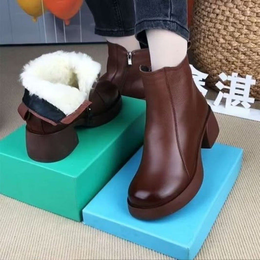 Damen Winterstiefeletten Warm Rutschfest Komfortschuhe - Norvielle