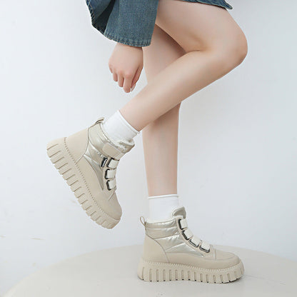 Damen High- Sneaker Isoliert Klettverschluss Warm