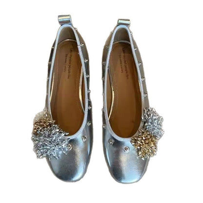 Damen Ballerinas mit Schmuckapplikationen Bequem