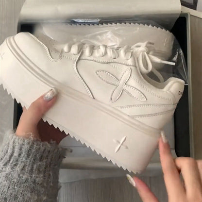 Damen Plateau Sneaker Hoch Stabil Modisch