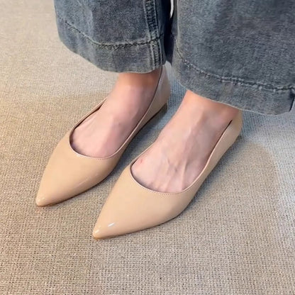 Damen Ballerinas Spitze Elegant Glanzschuhe