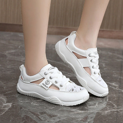 Damen Sneaker Atmungsaktives Netzdesign Florales Muster