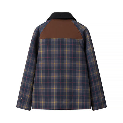 Damen Geruite Winterjacke Weich Bontkragen