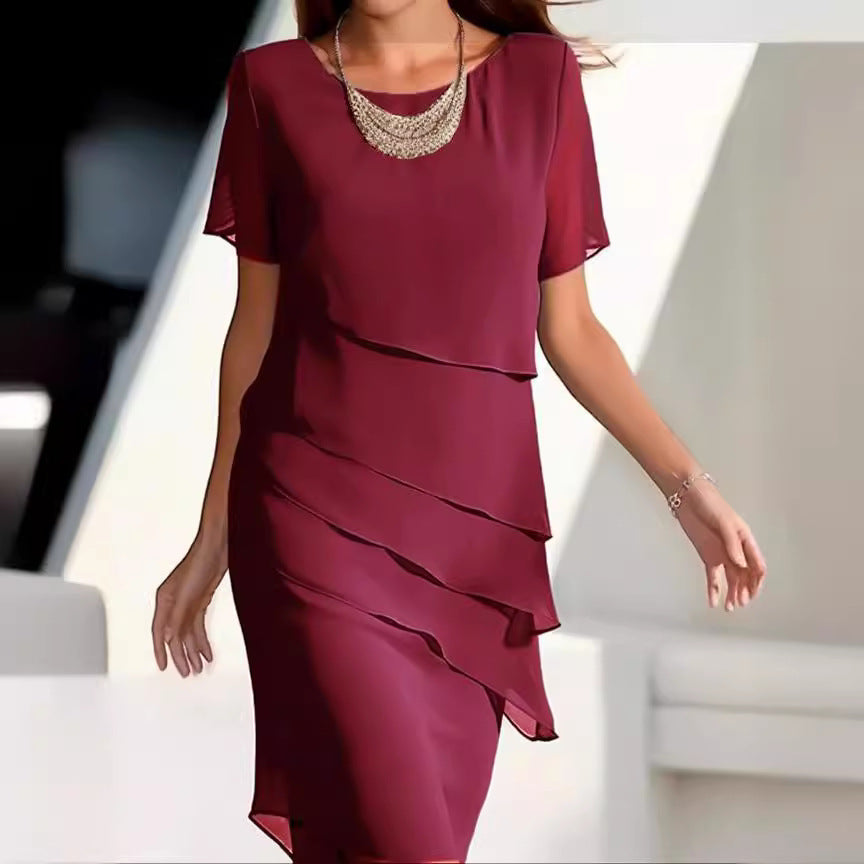 Damen Wickelkleid Schichten