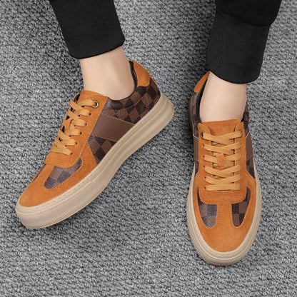 Damen Sneaker Karomuster Rutschfeste Sohle weiß