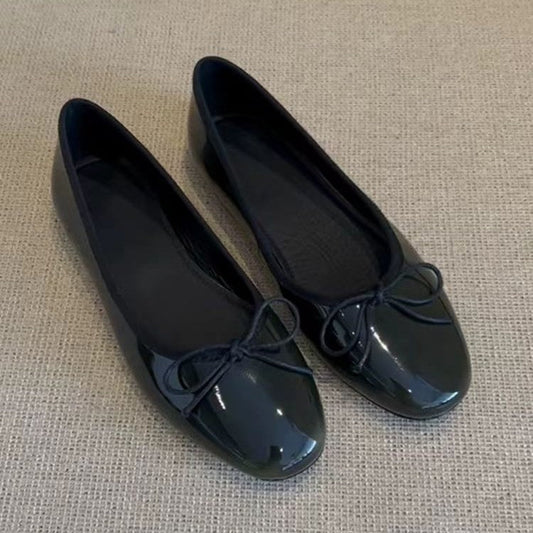 Damen Ballerinas Glänzend Elegante Schnürung Schuhe - Norvielle