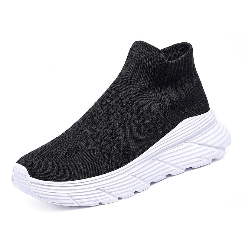 Damen Sneaker Elastisch Strick Optik Sportlich