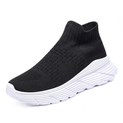 Damen Sneaker Elastisch Strick Optik Sportlich