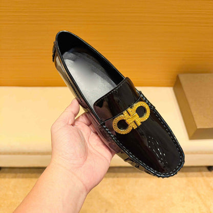 Damen Mokassin Schuhe Leder Elegant
