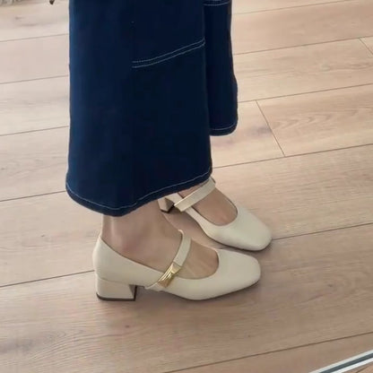 Damen Slingback Pumps Riemen Blockabsatz Komfortschuhe
