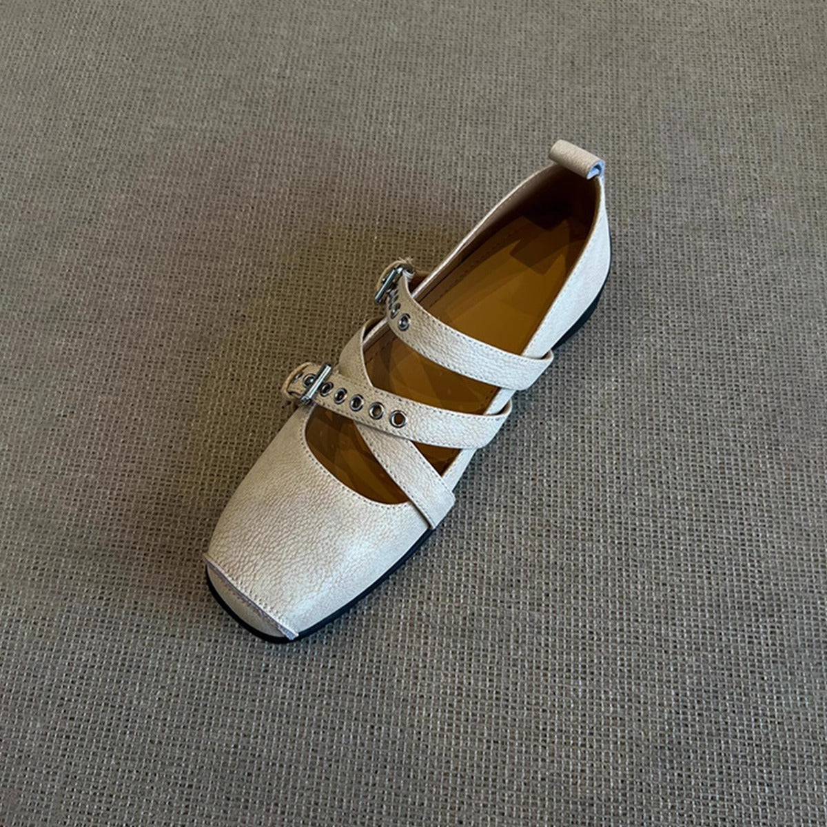 Damen Ballerinas Weich Bequem Mit Riemenverschluss