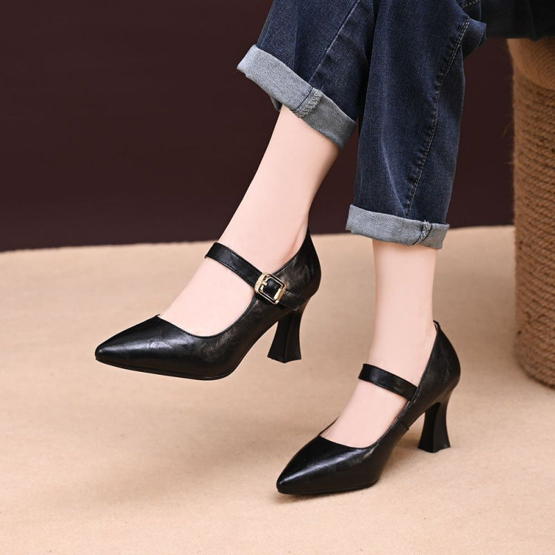 Damen Pumps Slingback Hochhackig Leder