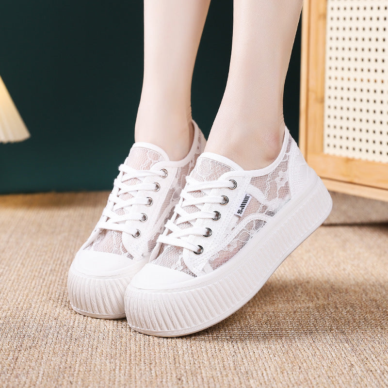 Damen High Heel Sneaker Transparente Sohle