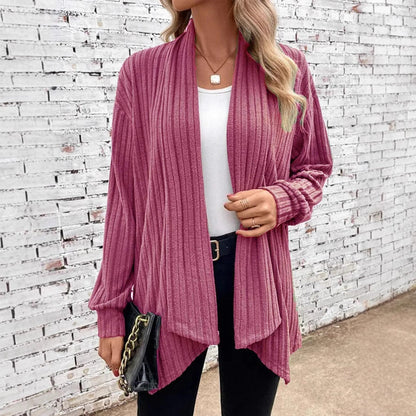 Damen Strickjacke Offener Schnitt Moderner Look